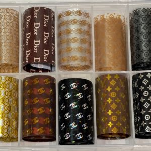 GOLD & BROWN NAIL DESIGN